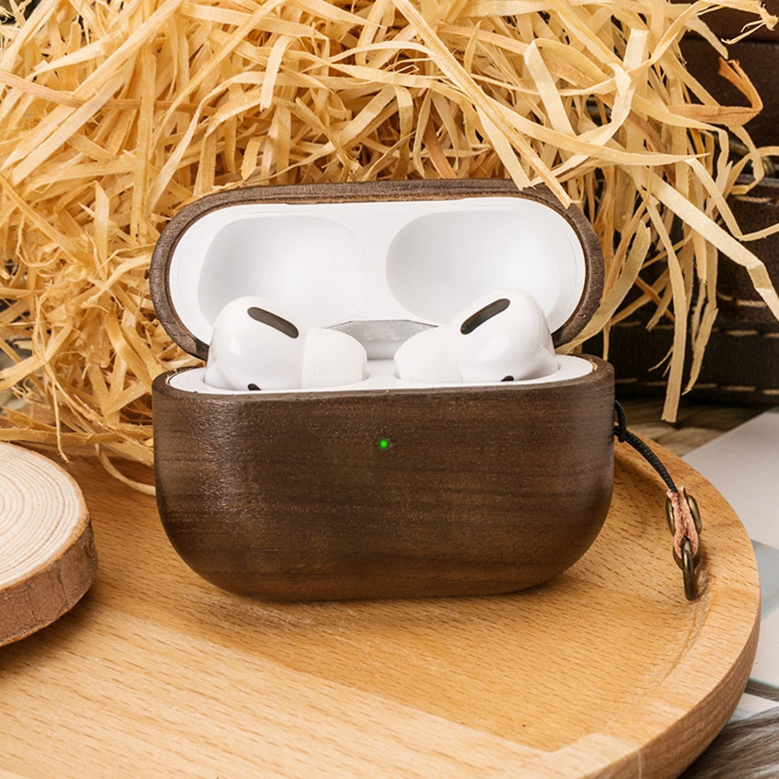 Personalized Airpods Pro Wood Leather Case Custom Engraved Etsy