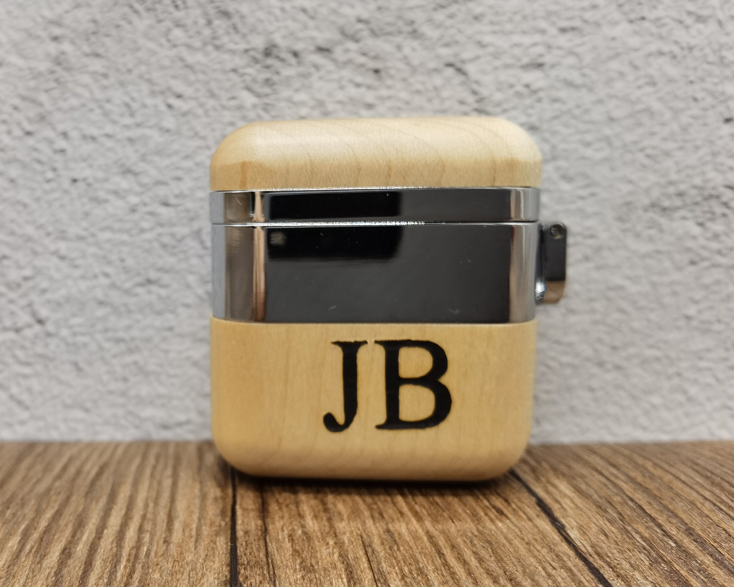 Custom Engraved Airpods Wood and Stainless Steel Case Etsy