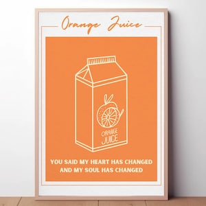 Orangensaft inspiriert Lyrik Poster - Digital Download-Kunst