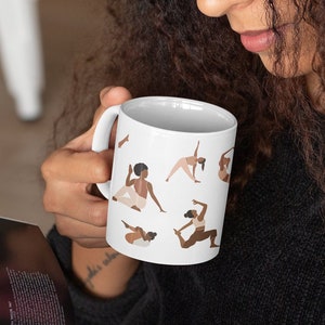 Yoga mug, yoga poses mug, Gift for Yoga Lovers, Yoga Teacher Gift, Yoga Pose Coffee Mug, Yoga ladies tea cup, Yoga cuppa