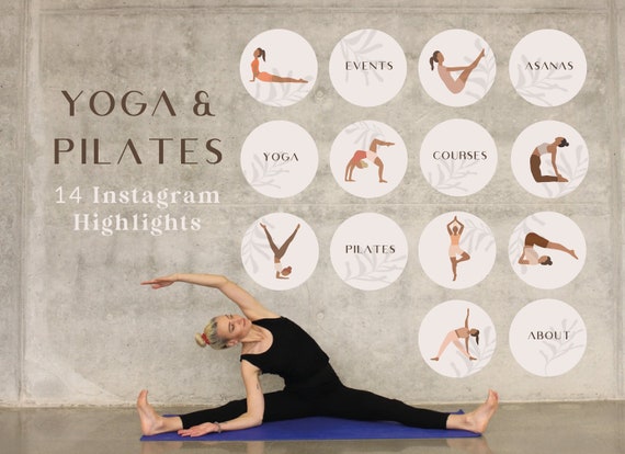 Yoga Highlights Pilates Yoga Poses Instagram Story Icons | Etsy