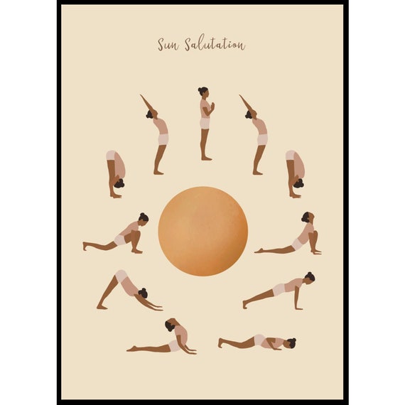 Sun Salutation A and B Yoga Sequences - Yoga Paper