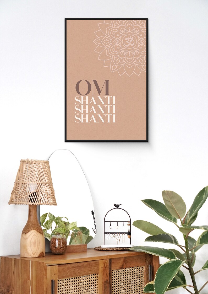 Om Shanti Om Wall Art Om Shanti Art Print Mantra Wall Art Etsy UK