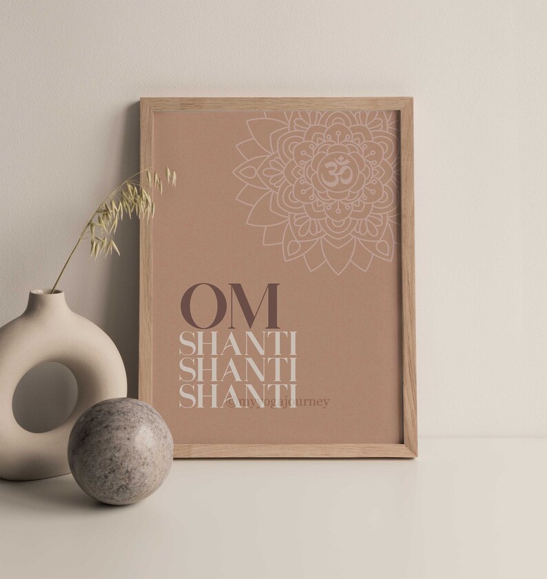 Om Shanti Om Wall Art Om Shanti Art Print Mantra Wall Art Etsy UK
