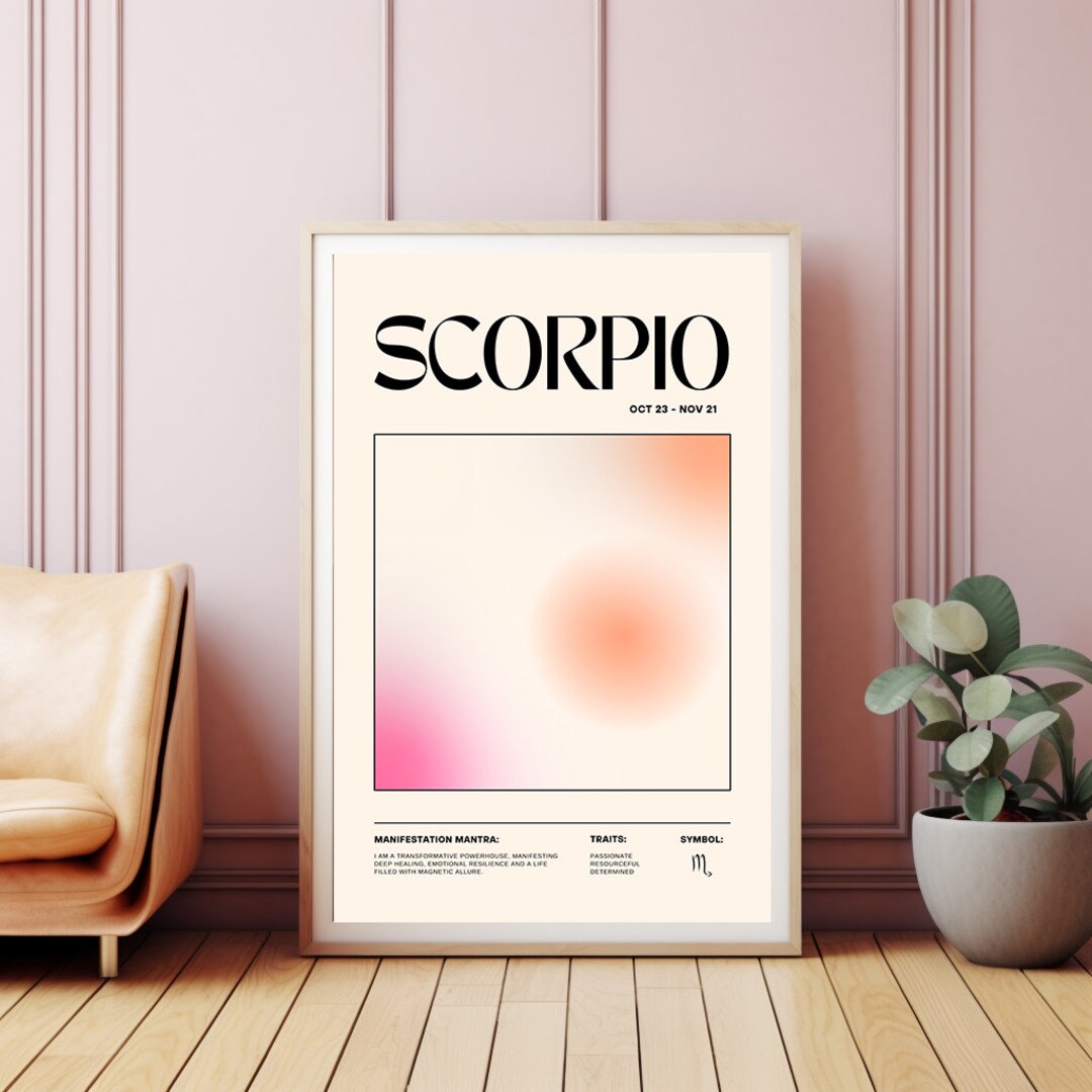 Scorpio Print Scorpio Zodiac Poster Star Sign Astrology - Etsy