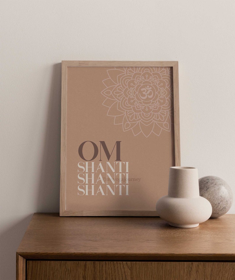Om Shanti Om Wall Art Om Shanti Art Print Mantra Wall Art Etsy UK