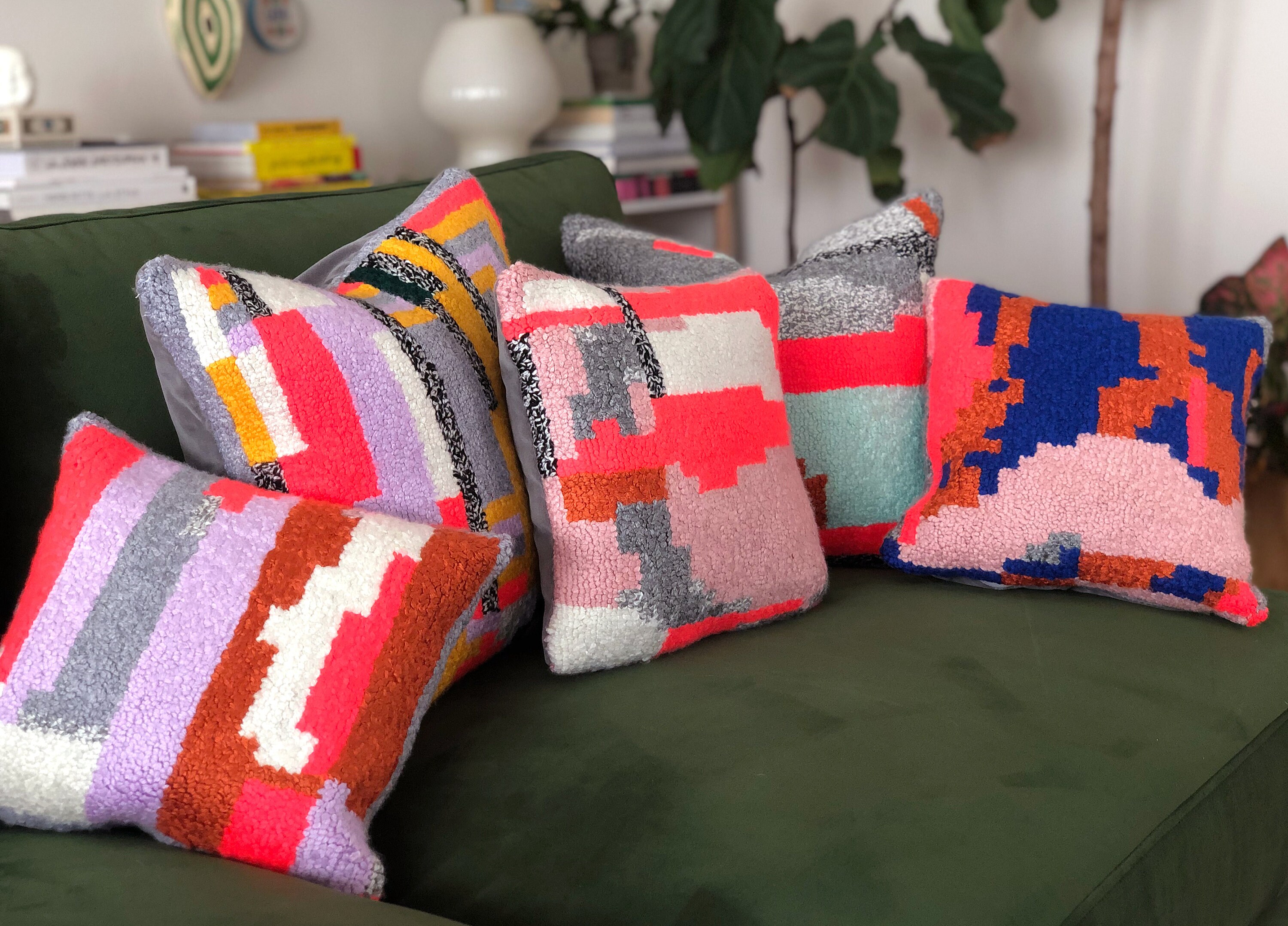 Handmade Punch Needle Pillow 84 with Velvet Back 12x12 Etsy