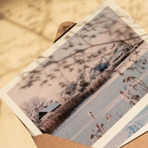 Cartolina invernale A6 in edizione limitata con vista panoramica della Lituania