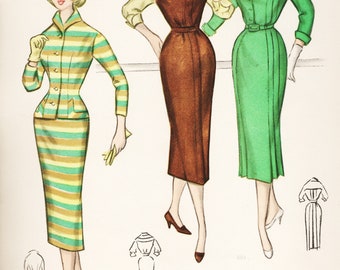 1950er Jahre Digital Download 50er Jahre Vintage Mode-Magazin Muster-Buch-Katalog