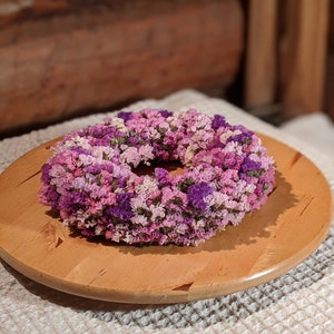 Limonium Wreath Organic Dried Flowers Fleurs séchées violettes