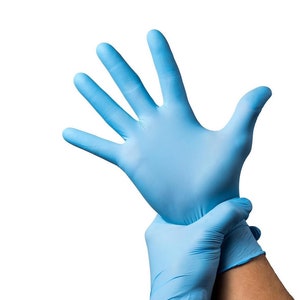 Blue Nitrile Vinyl Gloves Powder Free 100 Pack Premium Quality