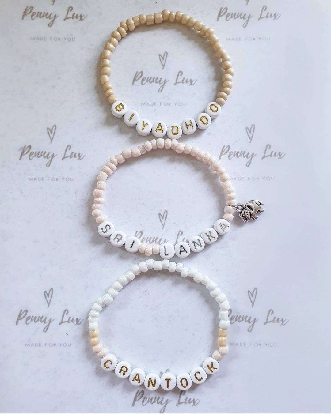 Bracelet Personalised Bead Bracelets personalised name Etsy