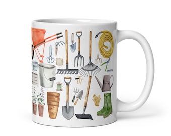Vegetable Garden Mug: Allotment Design Coffee Cup - Gardening Gift