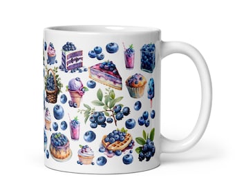 Blueberry Lover's Coffee Mug: Berry-Themed Ceramic Mug