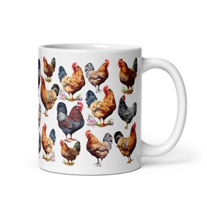Chicken Lover Coffee Mug, Coffee Mug for Chicken Lovers, Chicken Mug, Cute Chicken Gift, Farmer Farming Farm Mug