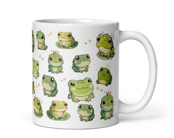 Cute Frog Mug, Kawaii Frog, Cute Gift for Frog Lover. Birthday Present, Frog Gift Mug