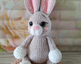 Coniglietto di peluche all'uncinetto: peluche fatto a mano, regalo per bambini