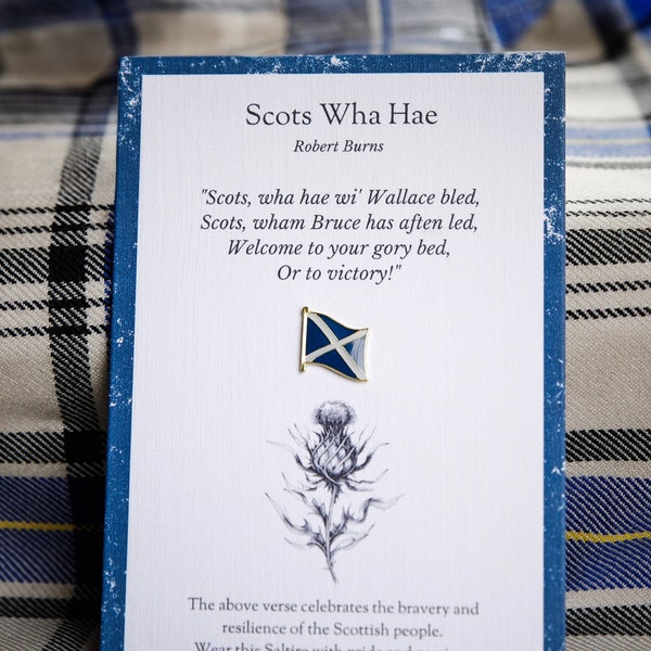 Saltire Patriotic Card and Lapel Pin Scottish Gift Scottish Flag push pin brooch Wedding Pin Funeral Pin Christmas Gift Stocking Filler