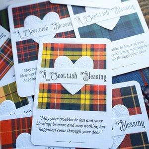 Bénédiction écossaise du clan tartan graines à planter coeur carte clans d'Ecosse bénédiction de mariage tartan à carreaux tartan bas de Noël de remplissage