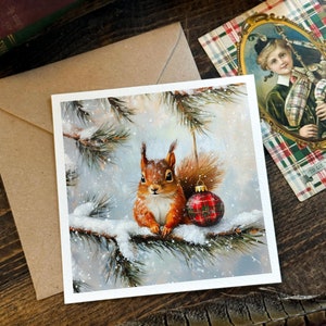 Scottish Red Squirrel Christmas Card