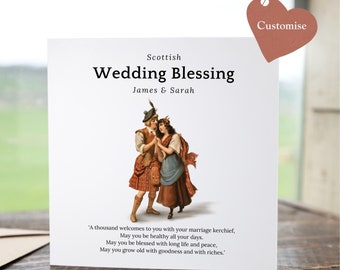 Scottish Blessing Custom Wedding Card for the Happy Couple Traditional Blessing For the Bride and Groom Scottish Wedding Premium Art Card