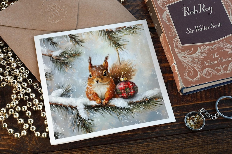 Scottish Red Squirrel Christmas Card