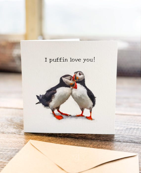 Puffin Love You Card, Valentines Card - Canada