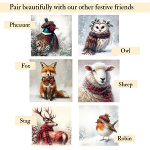 Red Squirrel Scottish Christmas Card LUXURY Fine Art Etching Scotland Snowy Small Print Scots Pine Tartan Lovers Xmas Greetings Winter scene imagem 5