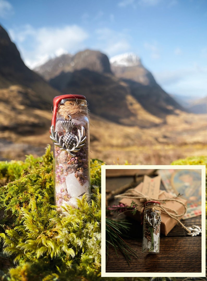 Scotland in a Bottle THE ORIGINAL Nature Crystal Gift Scottish Lucky Charm Friendship Safe Travels Gift Good Luck Gift Scottish Souvenir image 5