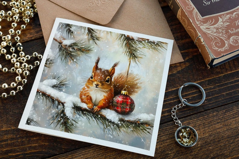 Red Squirrel Luxury Christmas Card