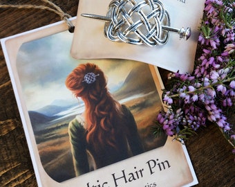 Celtic Hair Pin with Original Scottish Artwork Hair Clip Gift for her Birthday Gift Friendship Mothers Day Gift Safe Travels Hair Accessory