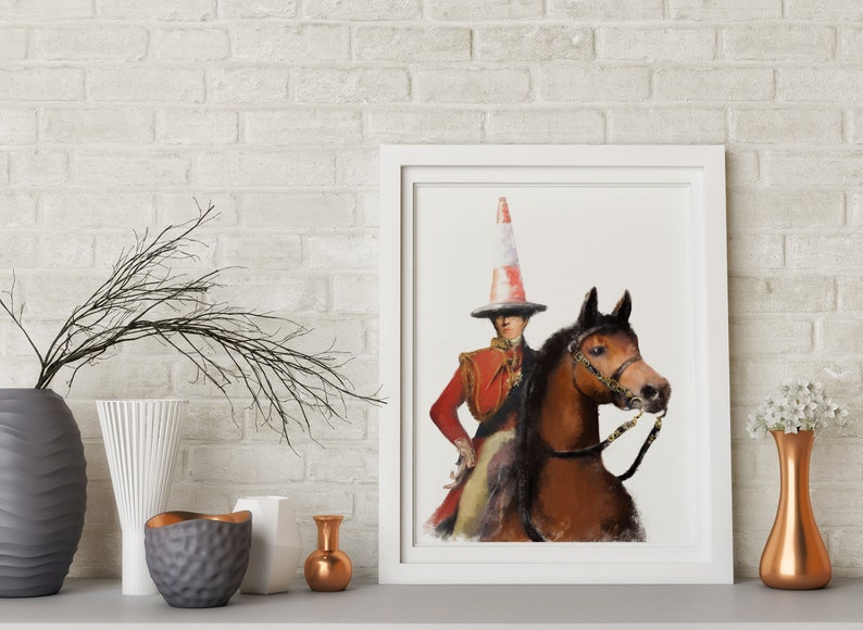 The Duke of Wellington Signed Print Iconic Glasgow Statue With Cone ...