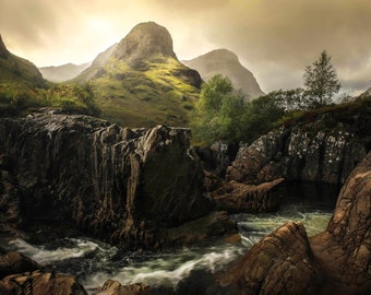 Moody River Coe Scotland PREMIUM Fine Art Landscape Photography A4 Print Signed Scottish Highlands Gift Glencoe Wall Art Unframed