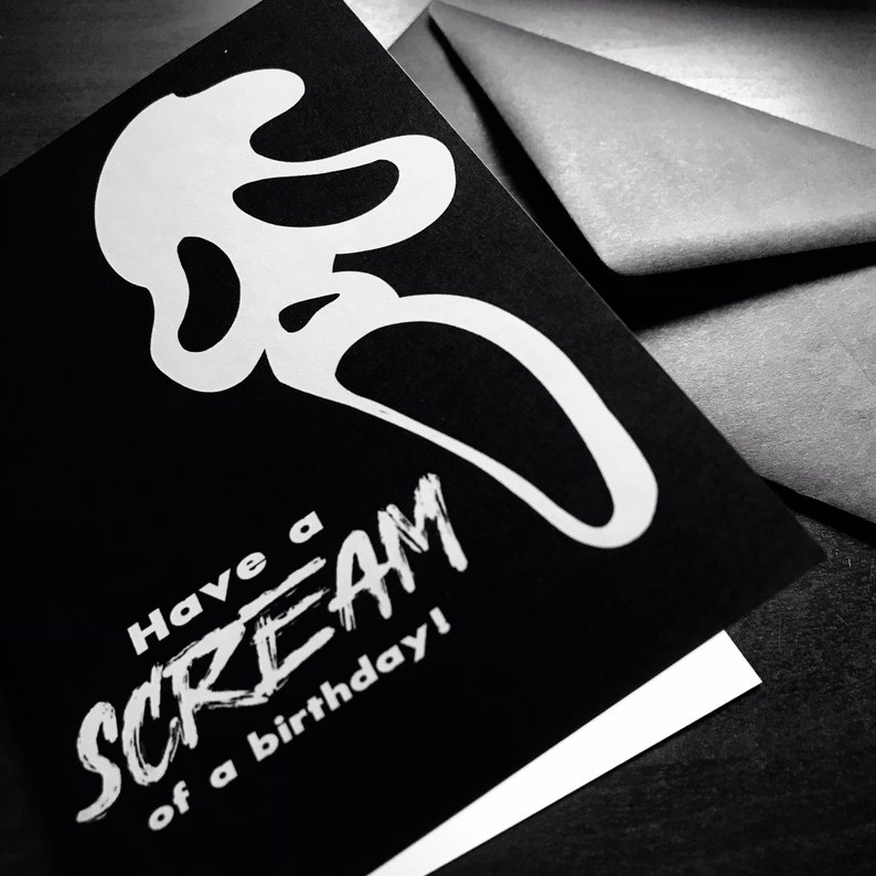 Scream Ghostface Birthday Card Alternative Gothic Birthday Card Etsy