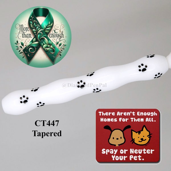 Video! Handmade Diamond Painting Drill Pen Stylus with Roll-Stop©! KITTY PUPPY PAW Pen to Benefit Spay/Neuter Clinics! Read Description!