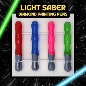 ¡4 DE MAYO! Bolígrafo perforador de diamantes con diseño de sable de luz de Star Wars, ¡con sistema antirollo! ¡Varios colores! ¡Un diseño base de Castaway! ¡Debes leer la descripción!