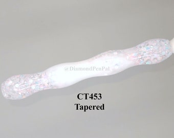VIDEO! Handmade LAYERS Diamond Painting Drill Pen Stylus, Roll-Stop©! White with Pink/Blue/White Glitter! So Sweet!