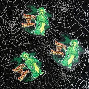 Creature from the Black Lagoon Vinyl Die-cut Sticker Monster Girl Pinup Horror Movie Classic Universal Monsters Watercolor Art