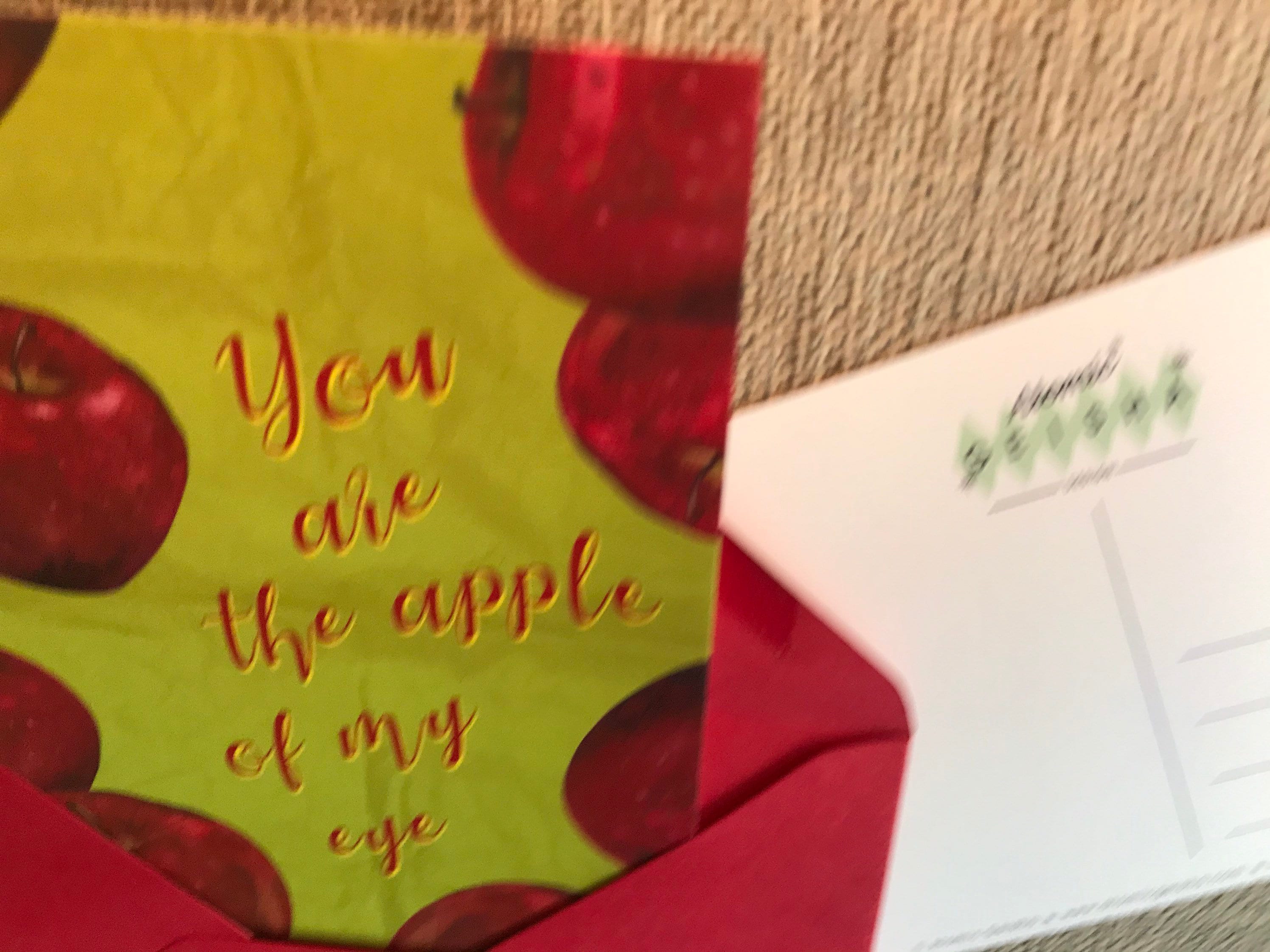 You Are the Apple of My Eye A6 Postcard Handpainted Watercolor Etsy