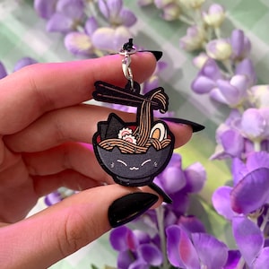 Neko Ramen Wooden Phone Charm Cat Meow Noodles Shoyu Sushi Kawaii Art Japan Nihon Anime Manga Cartoon Accessoire Cute Jewelry Gift Handmade