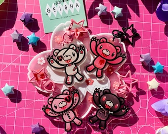 Gloomy Bear Acrylic Keychain Epoxy Charm Kawaii Art Japan Asian Anime Cartoon Accessoire Cute Gift Handmade Harajuku Pink Emo Alternative