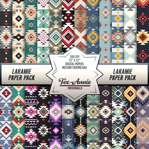 Southwest Pattern Digital Paper Pack: Scrapbook & Tumbler Designs (Digital Download)