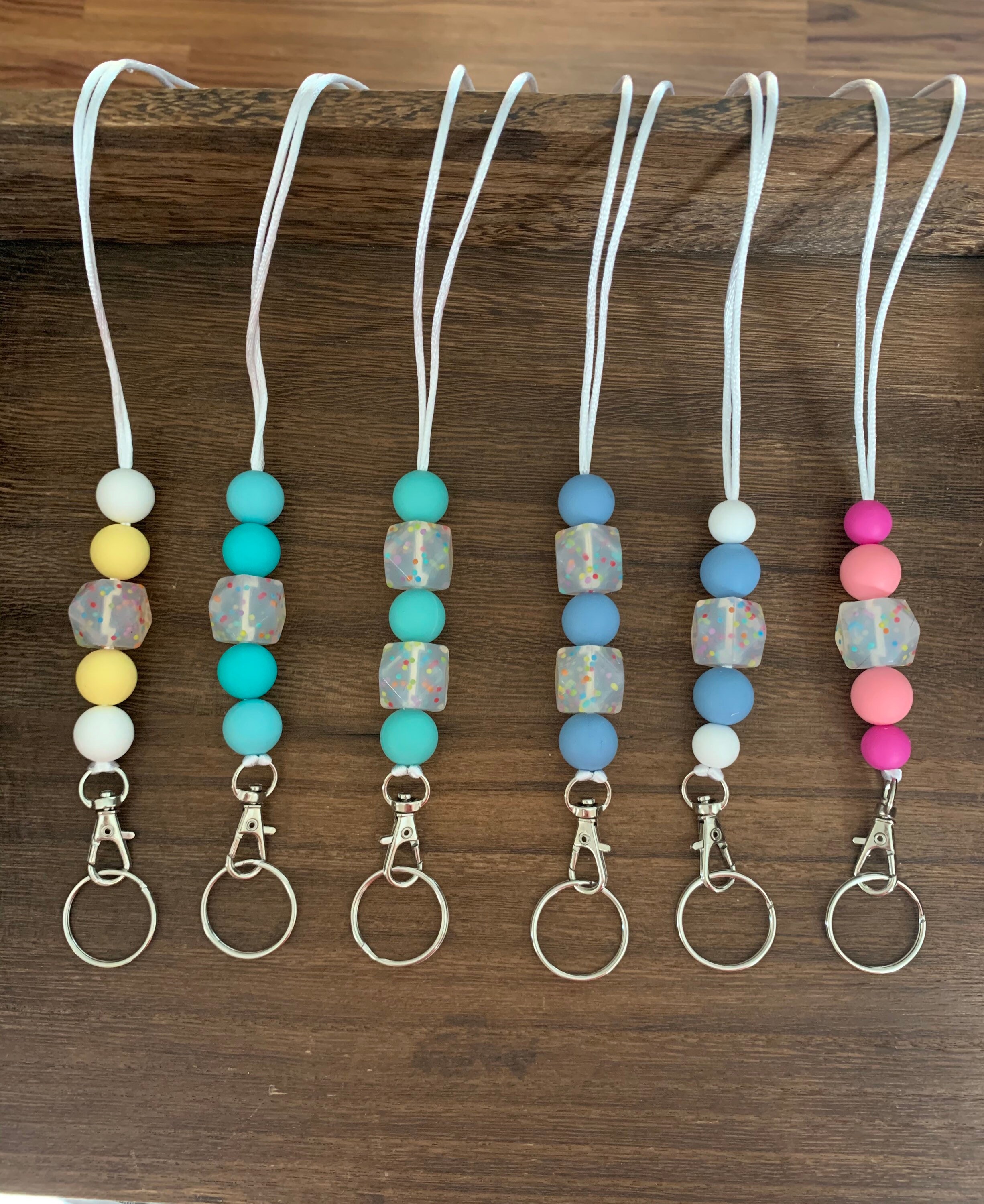 CUSTOM Silicone Beaded Lanyard. Work. School. Beaded Lanyard. Etsy