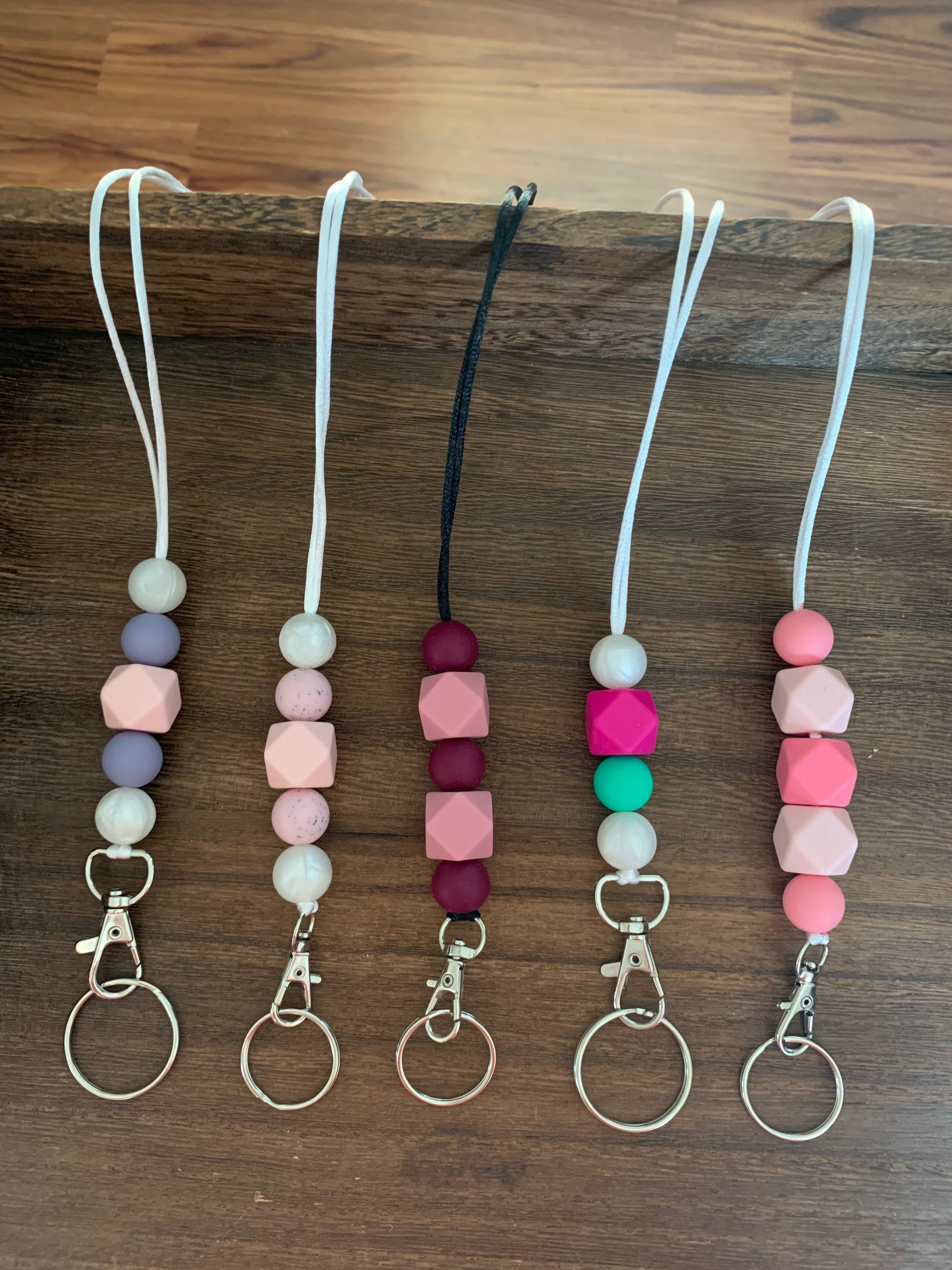 CUSTOM Silicone Beaded Lanyard. Work. School. Beaded Lanyard. Etsy