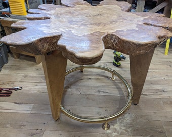 Two-Hearted Liveoak Bar Table with Live Edge