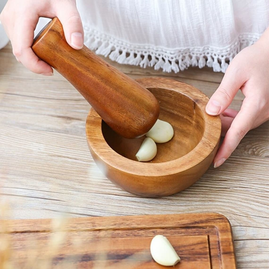 Machacador de ajo de madera granos de café de molienda del Etsy Machacador de ajo de madera granos de café de molienda del Etsy