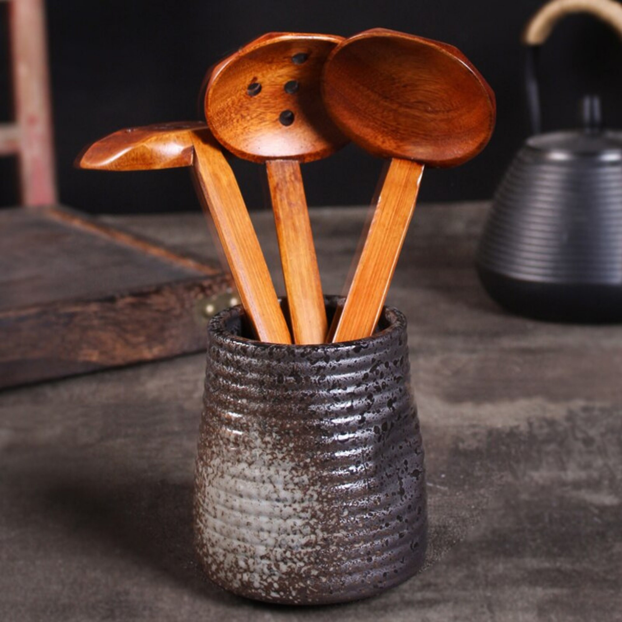 6Pcs Wooden Spoons Japanese Style Ramen Noodle Soup Spoon Etsy