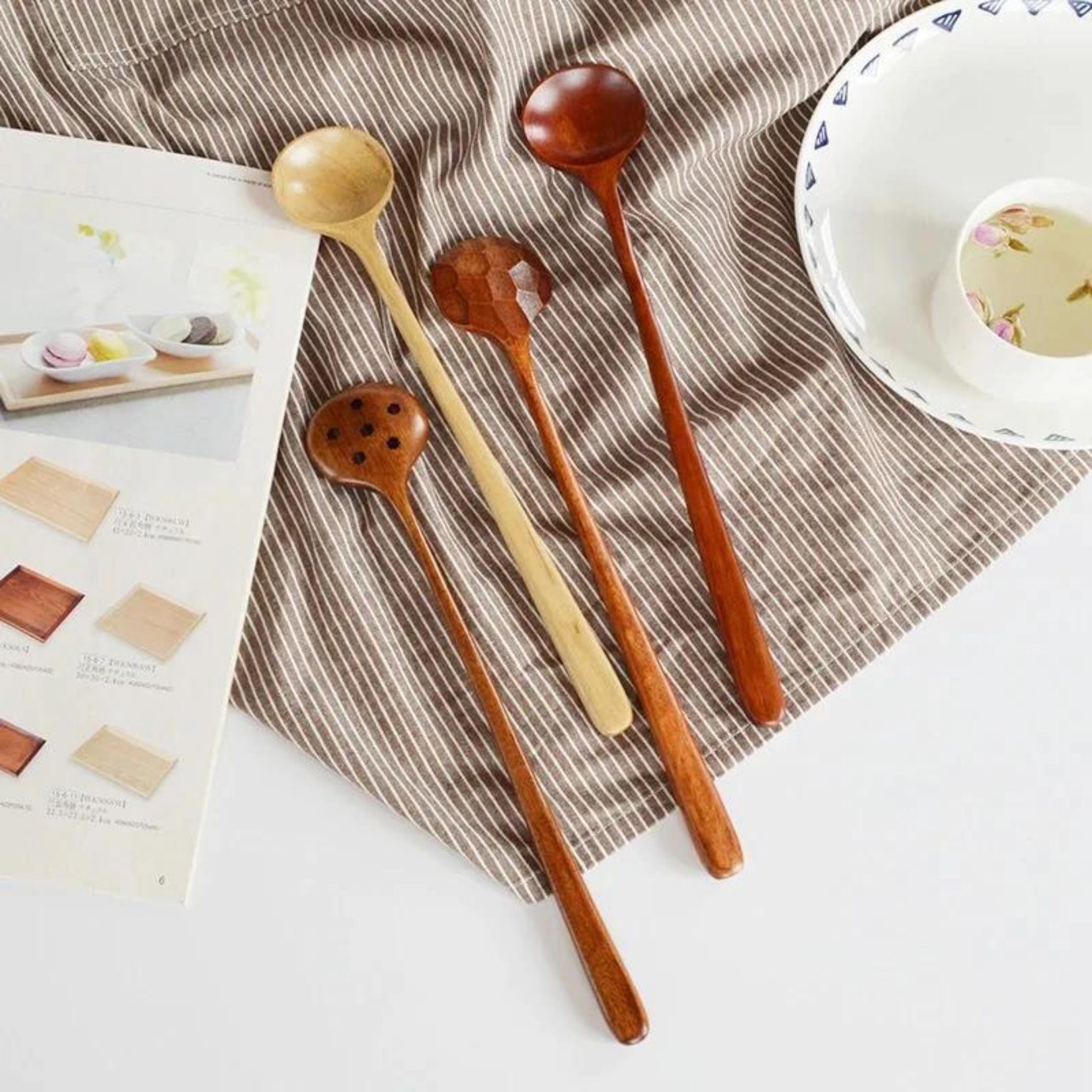 Solid Wood Spoon Nanmu Wooden Spoon Spoons Long Handle Etsy