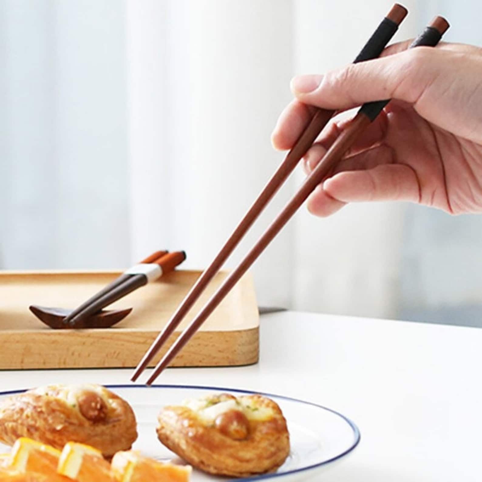 5Pcs Wooden Chopsticks Set Reusable Chopsticks Food Sticks Etsy