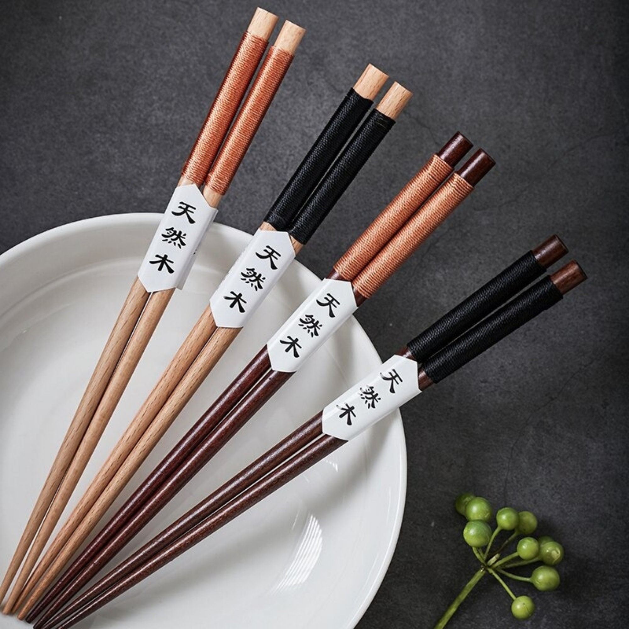 5Pcs Wooden Chopsticks Set Reusable Chopsticks Food Sticks Etsy